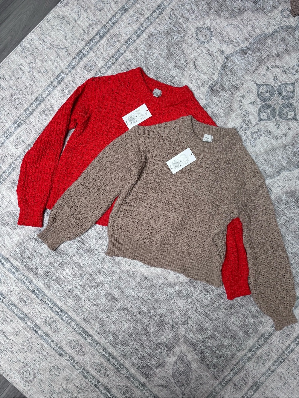 a new day Knit Crew Sweaters Duo in Red and Taupe - Picture 10 of 10